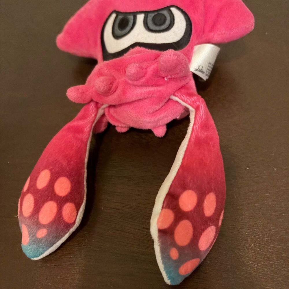 Nintendo Splatoon Inkling Squid Pink Plush Stuffed Toy 8" Little Buddy - Picture 2 of 6